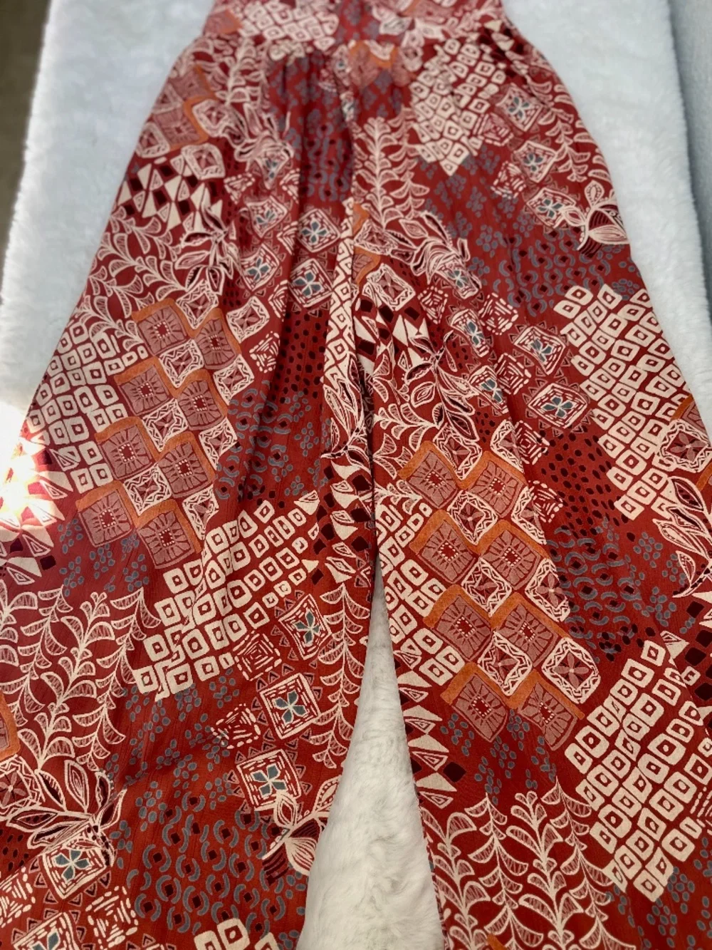 🌿 Angie Boho Smocked Wide-Leg Jumpsuit – Size Small 🌿 - Picture 2 of 13